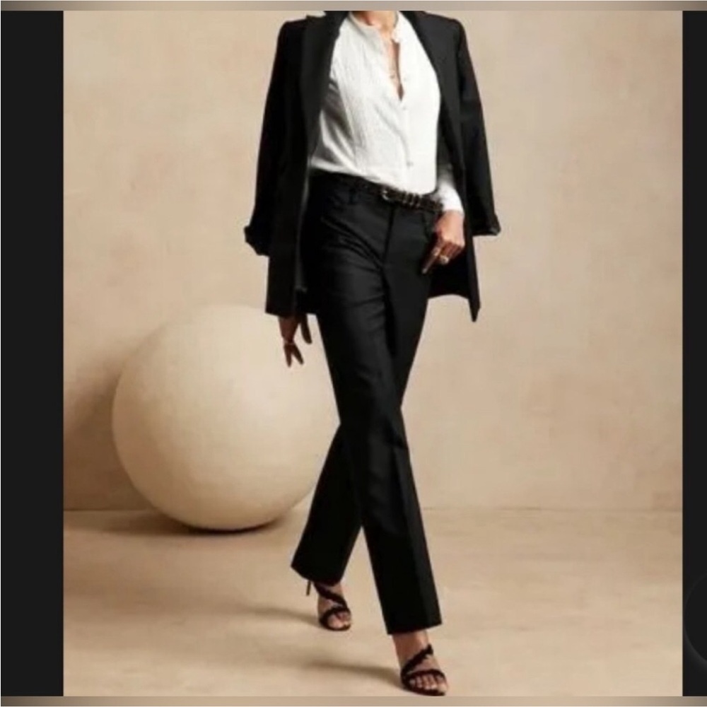 NEW Banana Republic High-Rise Straight Wool Trousers Career Job Business Pants